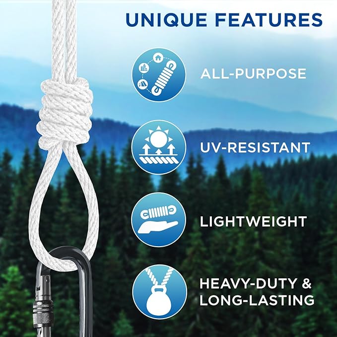 TECEUM Cotton Rope 3/16” – 100 FT – Strong All-Purpose Braided Rope – Natural - Image 4