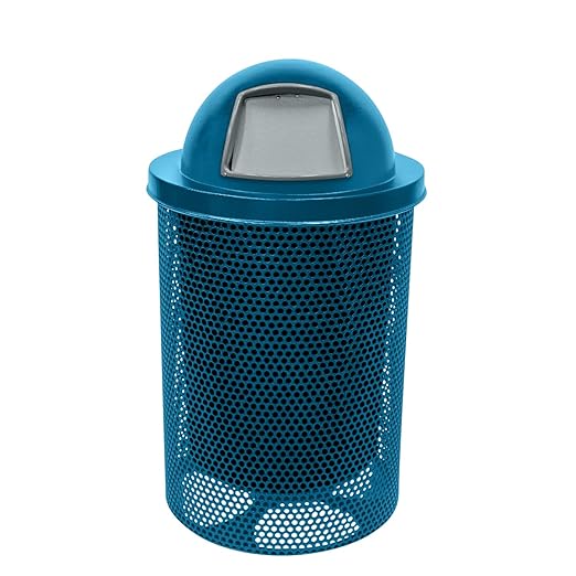 COATEDOUTDOORFURNITURE RDT-P-LBL Heavy Duty Round Trash Receptacle by CoatedOutdoorFurniture