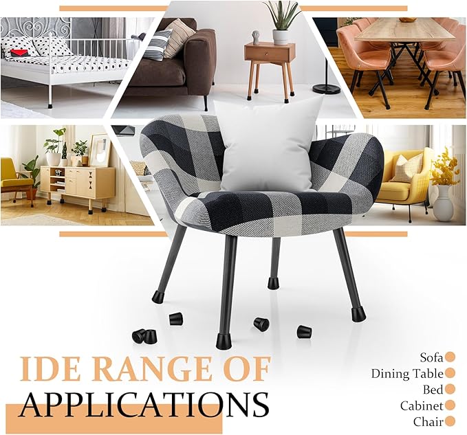 1-1/2” Round Rubber Chair Leg Tips Caps, Chair Leg Floor Protectors Furniture - Image 5