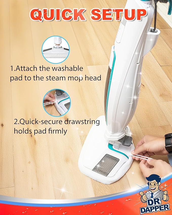 DR DAPPER 6 Pack SMP01 Steam Mop Pads Compatible - Image 6