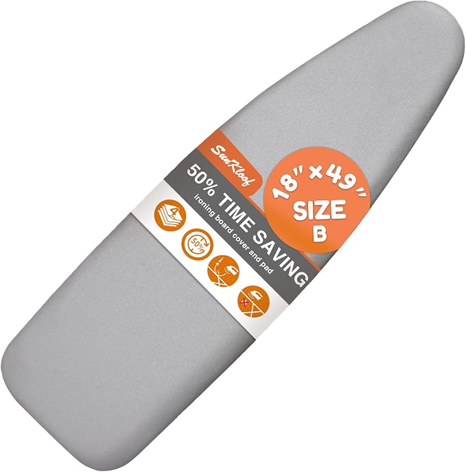Extra Wide Ironing Board Cover and Pad, Sunkloof 18X49 Ironing Board Cover by SUNKLOOF