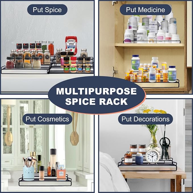 Spice Rack Organizer for Cabinet, 4 Tier Seasoning Organizer, Expandable Shelf - Image 6