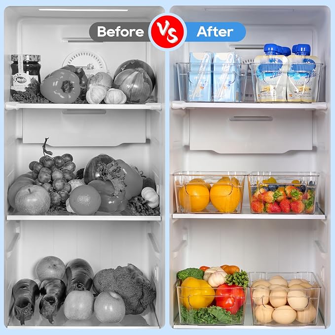 JollyPack 8 Pack Clear Plastic Storage Bins, Pantry Organizers and Storage - Image 5
