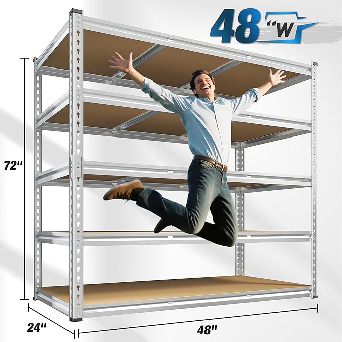 REIBII Garage Shelving, 5 Tier Storage Shelves Load 3020LBS, Adjustable Garage - Image 3