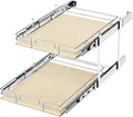ROOMTEC 2 Tier Individual Pull Out Cabinet Organizer 19½"W x 21½"D, Slide Out by ROOMTEC