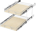 ROOMTEC 2 Tier Individual Pull Out Cabinet Organizer 22½"W x 21½"D, Slide Out by ROOMTEC