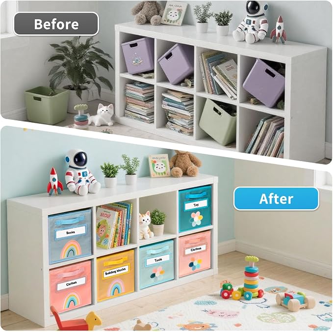 Cube Storage Bins, 6 Pack 11 Inch Fabric Storage Bins - Image 6
