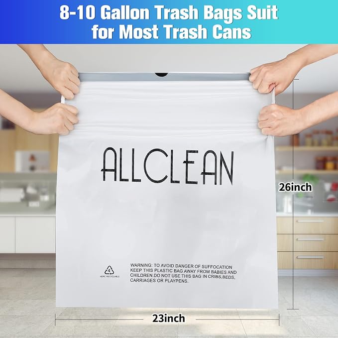 Trash Bags 10 Gallon Medium Kitchen Drawstring Bathroom Garbage Bags, Fit 8-10 - Image 6