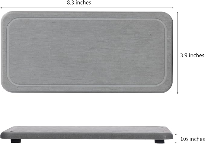 2 Pcs Water Absorbing Stone Trays, Kitchen/Bathroom Sink Soap Dish, Diatomite - Image 4