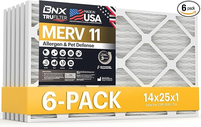 BNX TruFilter 14x25x1 Air Filter MERV 11 by BNX