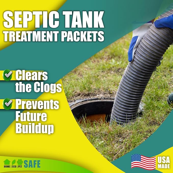 GREEN PIG Septic Tank Treatment Packets, Septic Safe Clog Remover, Prevents - Image 6