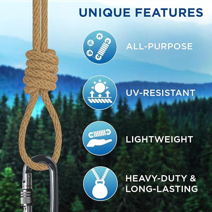 TECEUM Cotton Rope 3/16” – 100 FT – Strong All-Purpose Braided Rope – Natural - Image 4