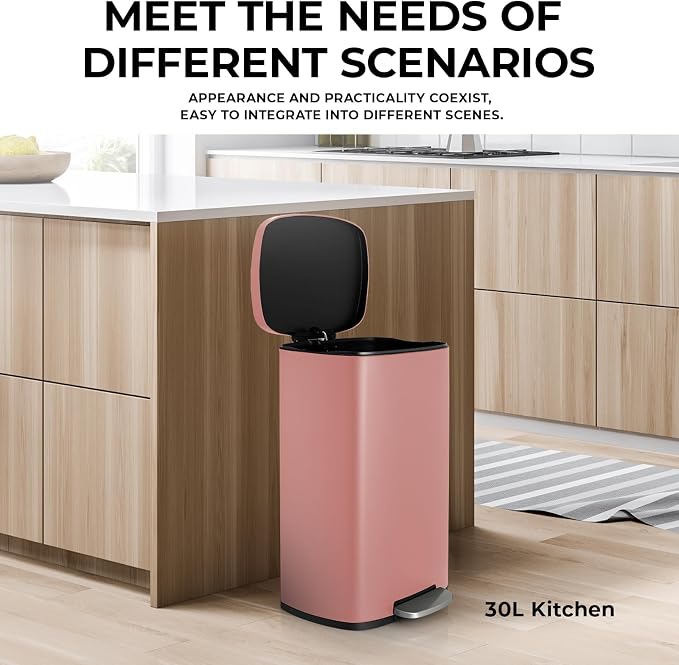 13.2 Gal Kitchen Trash Can, 50L Recycling or Garbage Bin, Brushed Stainless - Image 5