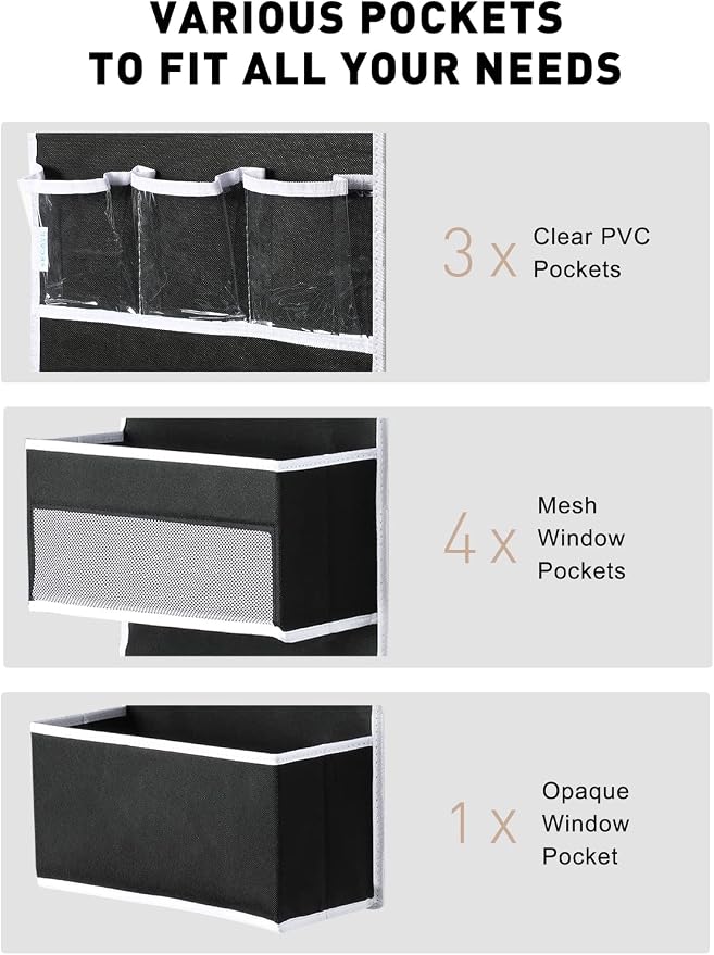 Yecaye 6-Tier Over The Door Storage Organizer, Flexible 1 Split into 2 - Image 7