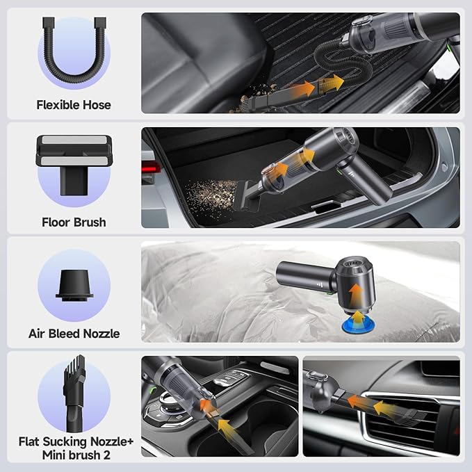 Car Vacuum Portable Cordless, Small Handheld Vacuum Cleaner - Image 3