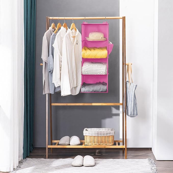 YOUDENOVA Hanging Closet Organizer, 4-Shelf Closet Hanging Storage Shelves - Image 7