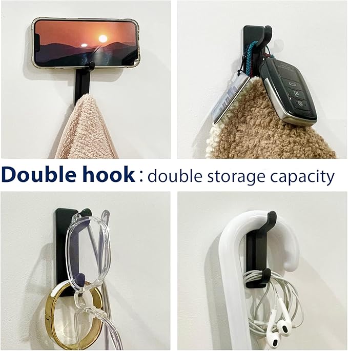 pickpiff 12 Pack Wall Hooks for Coat and Towel: 13LB Adhesive Door Hanger Stick - Image 7