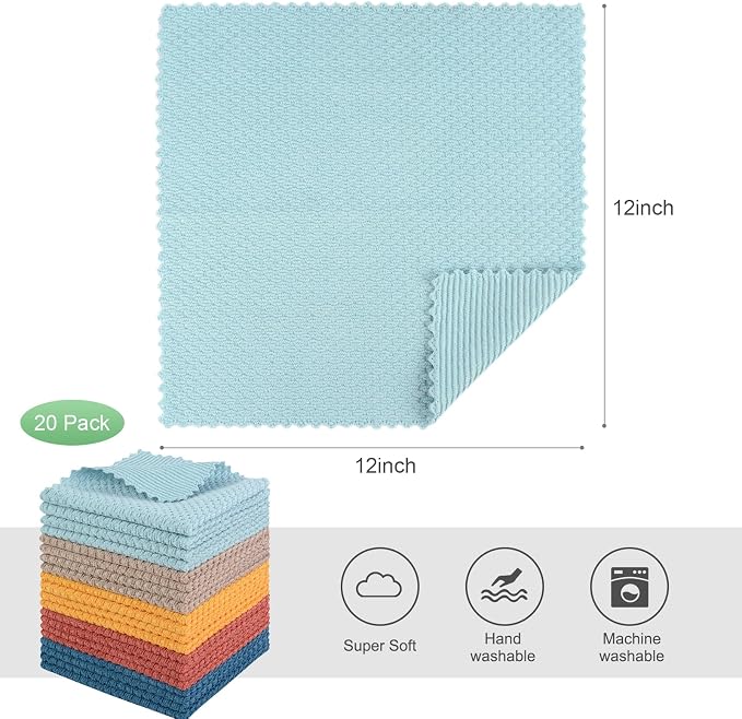 SINLAND Microfiber Dish Cloth for Washing Dishes Rags Best Kitchen Washcloth - Image 2