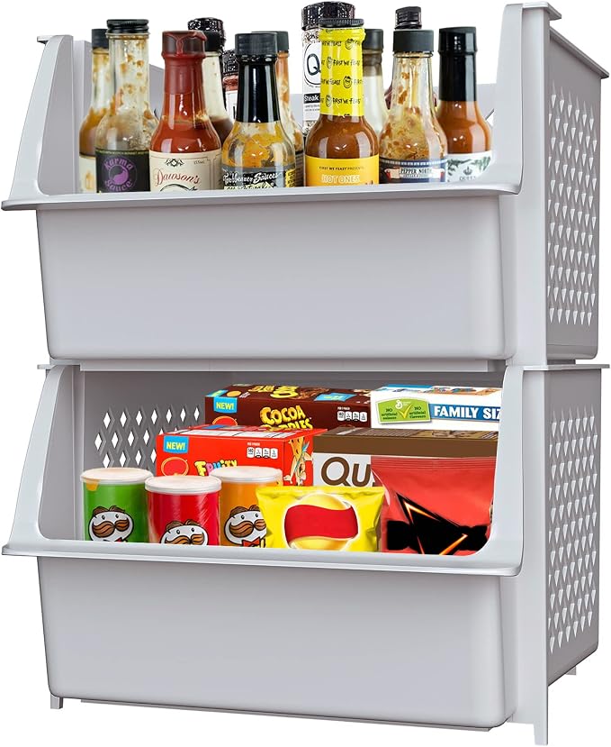 Skywin Plastic Stackable Storage Bins by Skywin