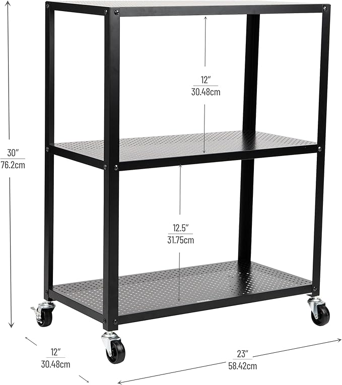 Mind Reader Rolling Cart, Rolling Cart, Microwave Stand, Coffee Cart - Image 3