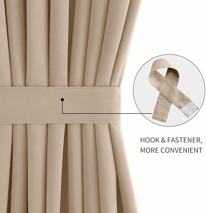 DWCN French Door Curtains – Rod Pocket Thermal Blackout Curtain - Image 2