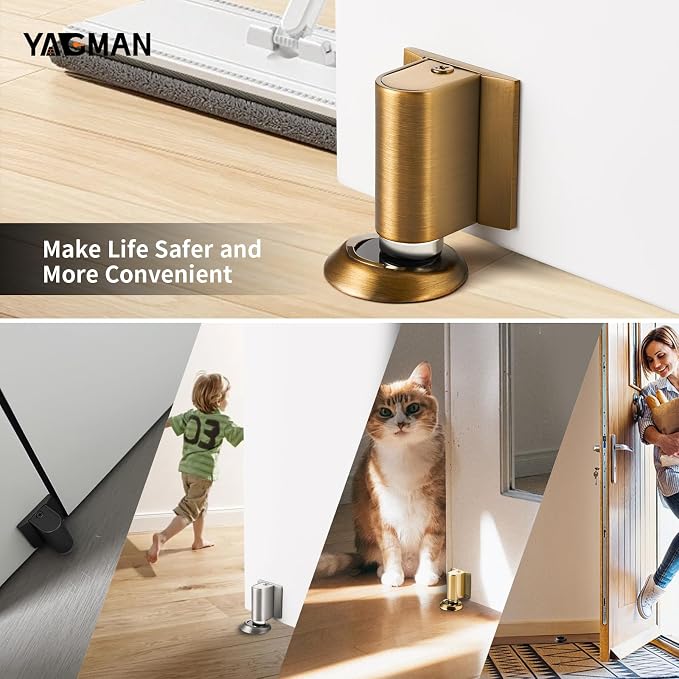 1 Pack Magnetic Door Stoppers Retractable Bottom of Door Holder No Drilling - Image 6