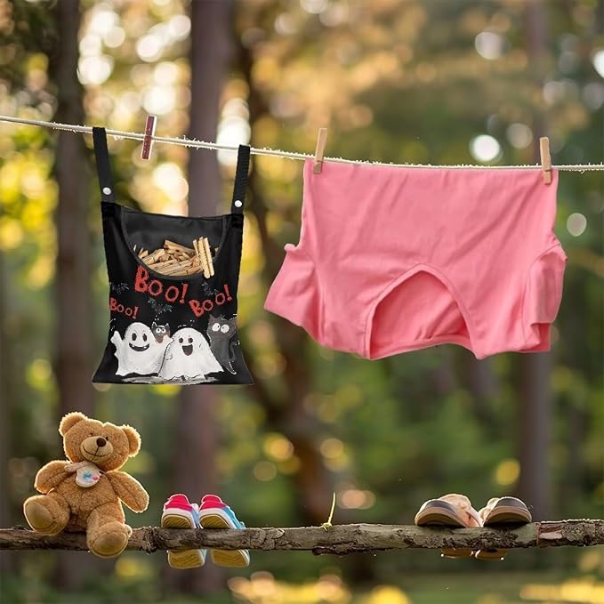 Cute Ghost Clothespin Bag Laundry Hanging Storage Organizer - Image 4