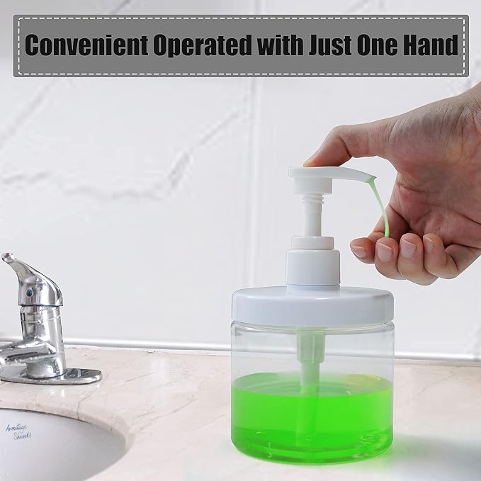 Cosywell Pump Bottle Dispenser Plastic Refillable Bottles Wide Mouth Jar Style - Image 5