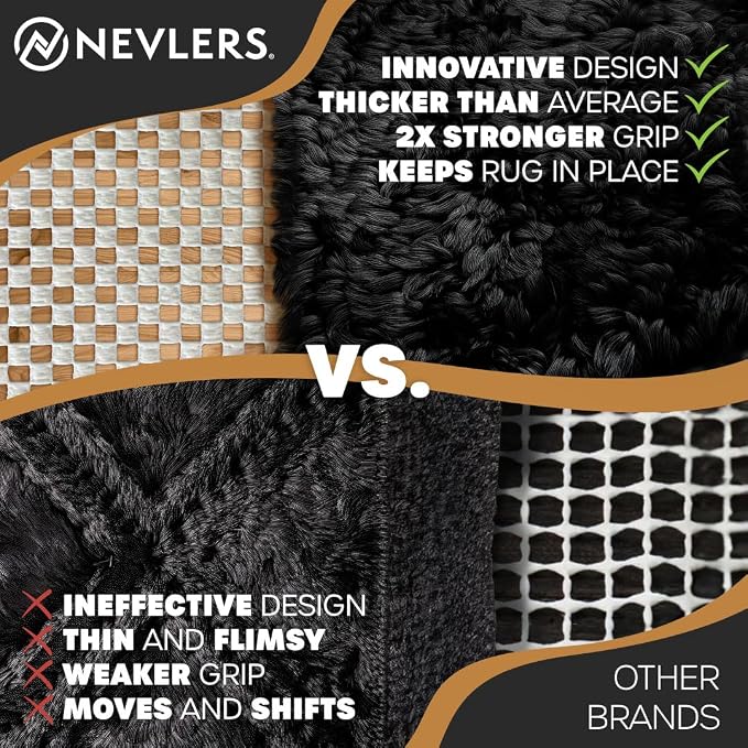 Nevlers Non Slip 3'x5' Rug Pads | White PVC Foam Rug Gripper - Image 5
