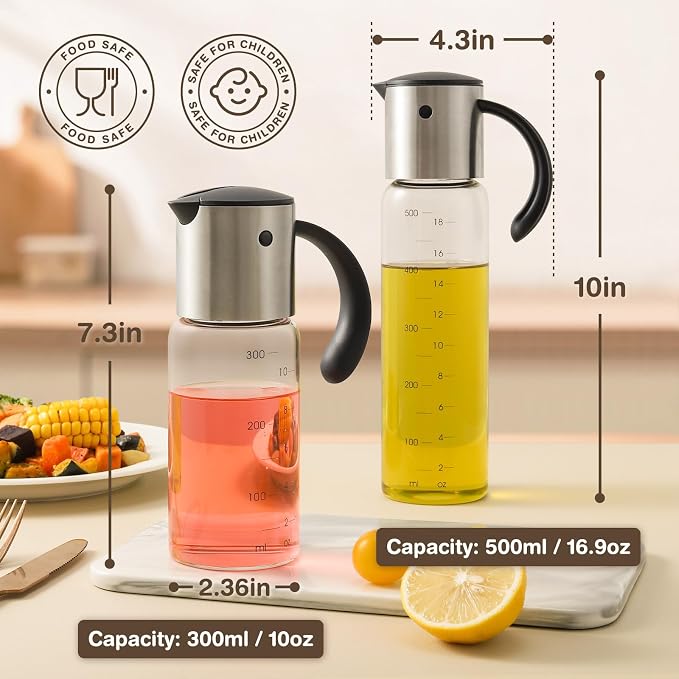 Vucchini Large Olive Oil Dispenser Bottle Kitchen Cooking Oil Dispenser Auto - Image 4