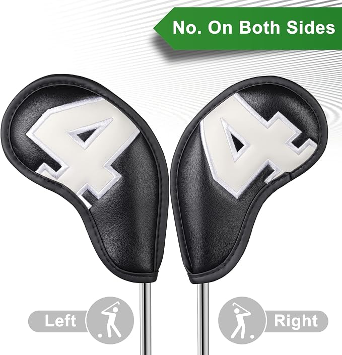 CRAFTSMAN GOLF 12pcs or 1pc Thick Synthetic Leather Golf Iron Head Covers Set - Image 4