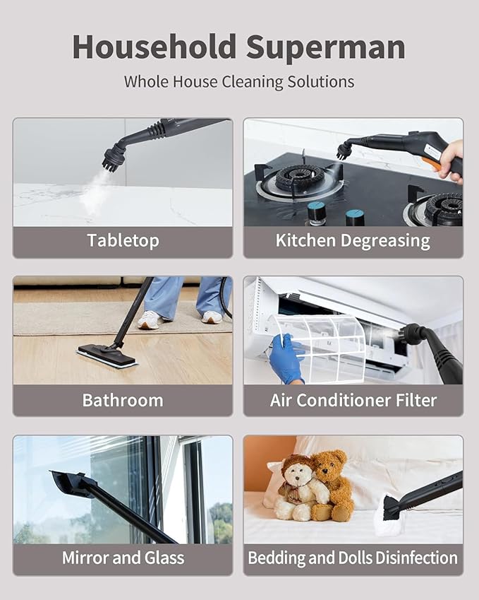 Steam Cleaner for home, 293°F 58 PSI Powerful Multipurpose Steam Mop for Home - Image 7