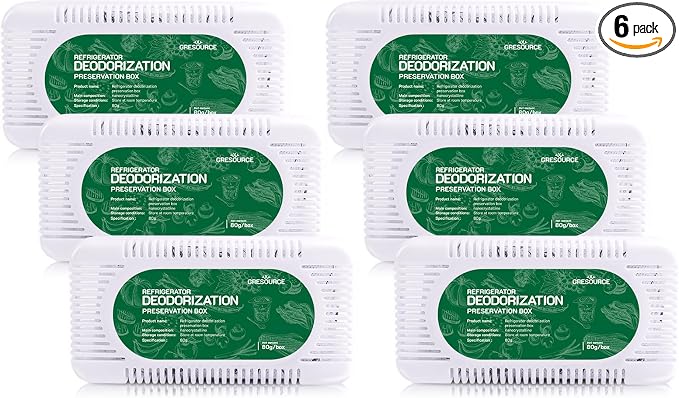 6 Pack Fridge Deodorizer, Refrigerator and Freezer Deodorizer Odor Eliminator by Gresource