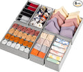 6 Pack Sock Underwear Drawer Organizer Dividers, 58 Cell Foldable Fabric by Criusia