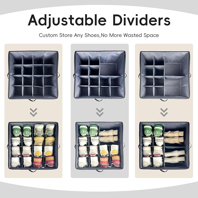 Shoe Organizer Box 2 Pack, Shoe Storage Organizer - Image 3