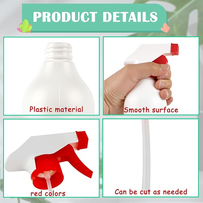 8 Pack Plastic Spray Bottles 16 oz Empty Refillable Spray Bottle - Image 3