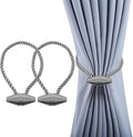 Hion Magnetic Curtain Tiebacks Grey 2pcs, Curtain Tiebacks Buckles Holdbacks by Hion