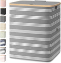 BALEINE Laundry Hamper with Lid, Tall Laundry Baskets with Bamboo Pull Handles by BALEINE