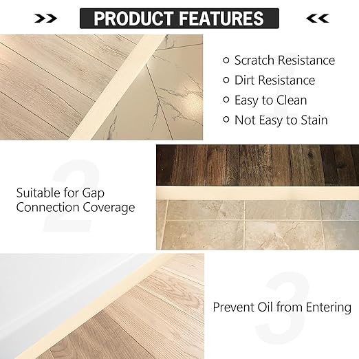 20Ft Floor Transition Strip Self Adhesive Vinyl Cover Floor Strip Flat Divider - Image 6