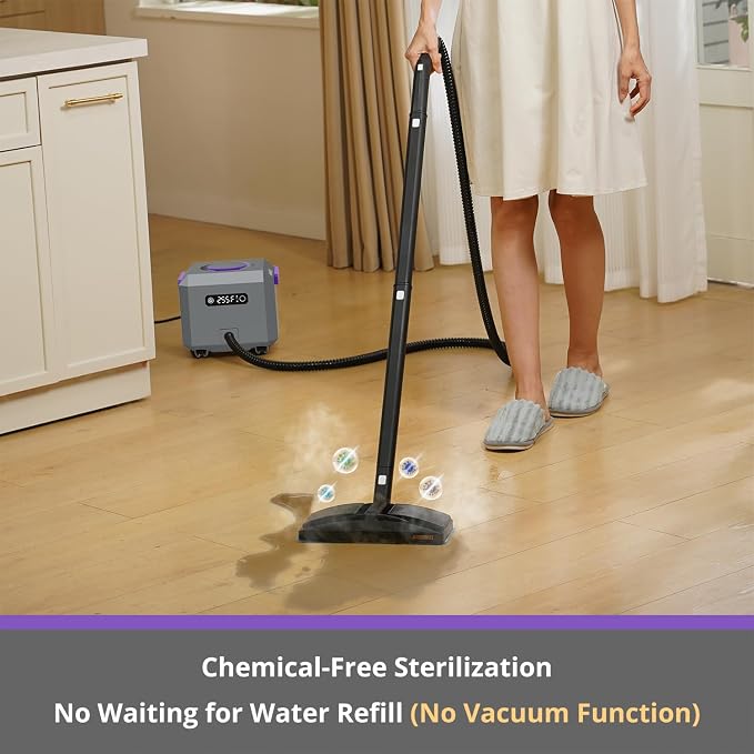 Steam Cleaner: Fast 50-Sec Heat-Up-21-Piece Kit-0.6Gal Tank Refill Anytime-No - Image 4
