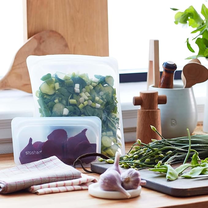 Stasher Premium Silicone Reusable Food Storage Bags, Tie Dye Multi, Lunch Bag - Image 10