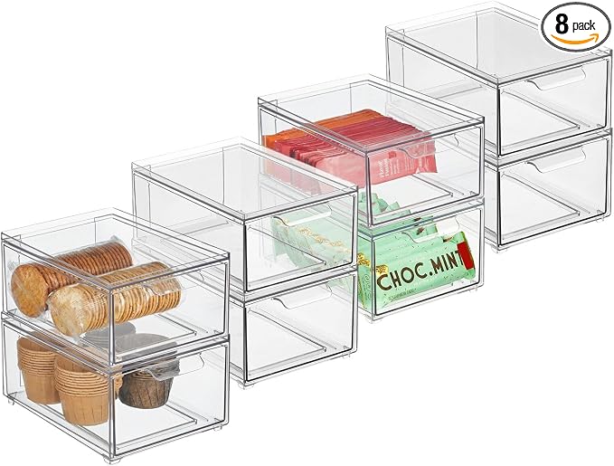 Clarity Pantry Stacking Drawer 8 x 6 x 4 M8 by mDesign