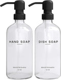 Clear Glass Hand and Dish Soap Dispenser Set by Brighter Barns by BrighterBarns