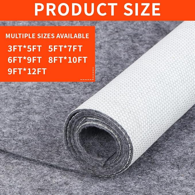 Non-Slip Rug Pads 2 x 8 ft, 100% Waterproof Extra Large Area Rugs Non Skid Rug - Image 2