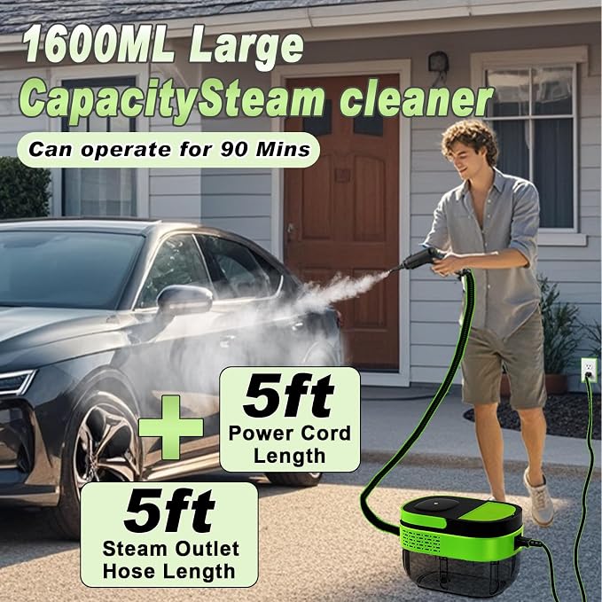 2500W Handheld Steam Cleaner, Portable Car Steamer - Image 5