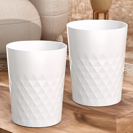 2 Pack Small Trash Can 1.8 Gallon Bathroom Garbage Can Waste Basket Recycling by HOLTPHILI