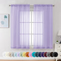 Chyhomenyc Lilac Sheer Curtains 63 Inch Length 2 Panels, Light Filtering Airy by Chyhomenyc