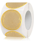 2" Kraft Label Stickers for Jars and Lids, 6 Different Gold Border Designs by STARLIBOO