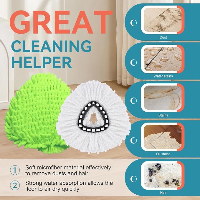 7 Pack Mop Replacement Heads for O-Ceda Mop Replace Head EasyWring Spin Mop - Image 4