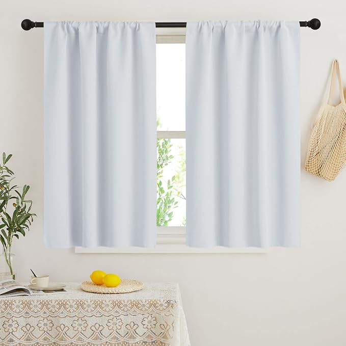 RYB HOME 45 inch Curtains for Kitchen Room Darkening Privacy Mini Curtain for by RYBHOME